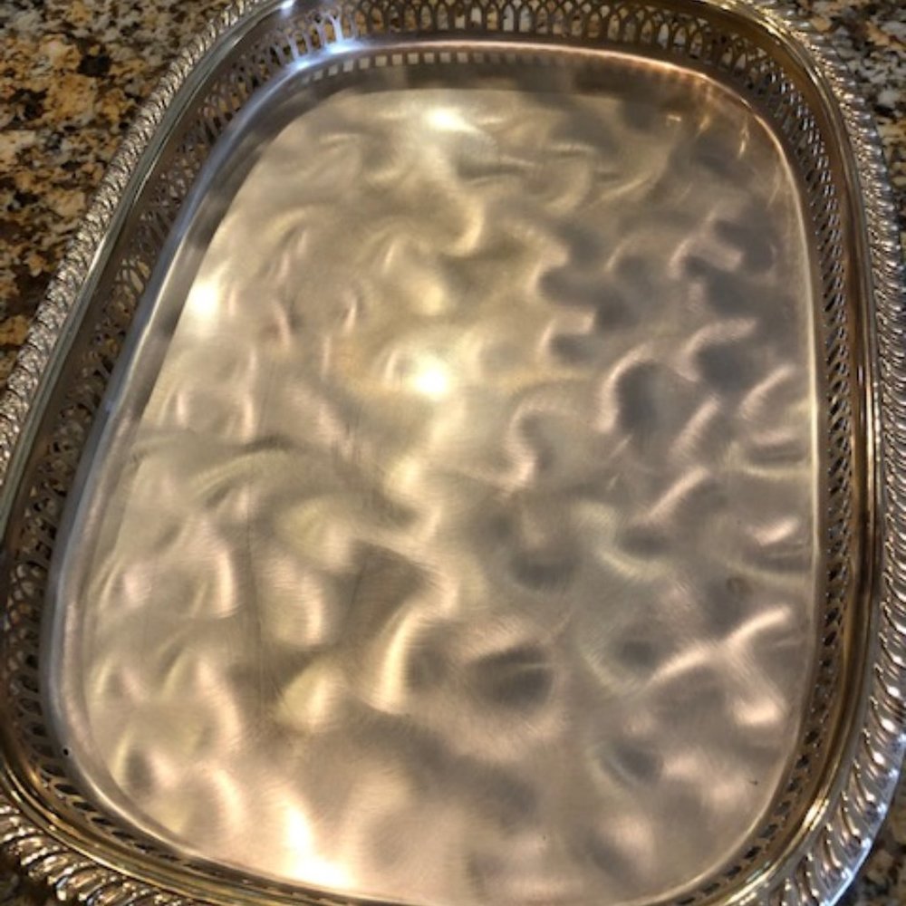 Serving Tray with an Ornate Border 4 rounded feet
